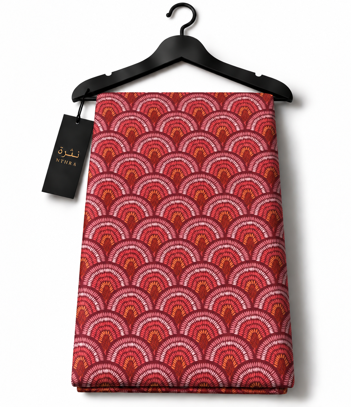 Jacquard Silk - Crimson Fan