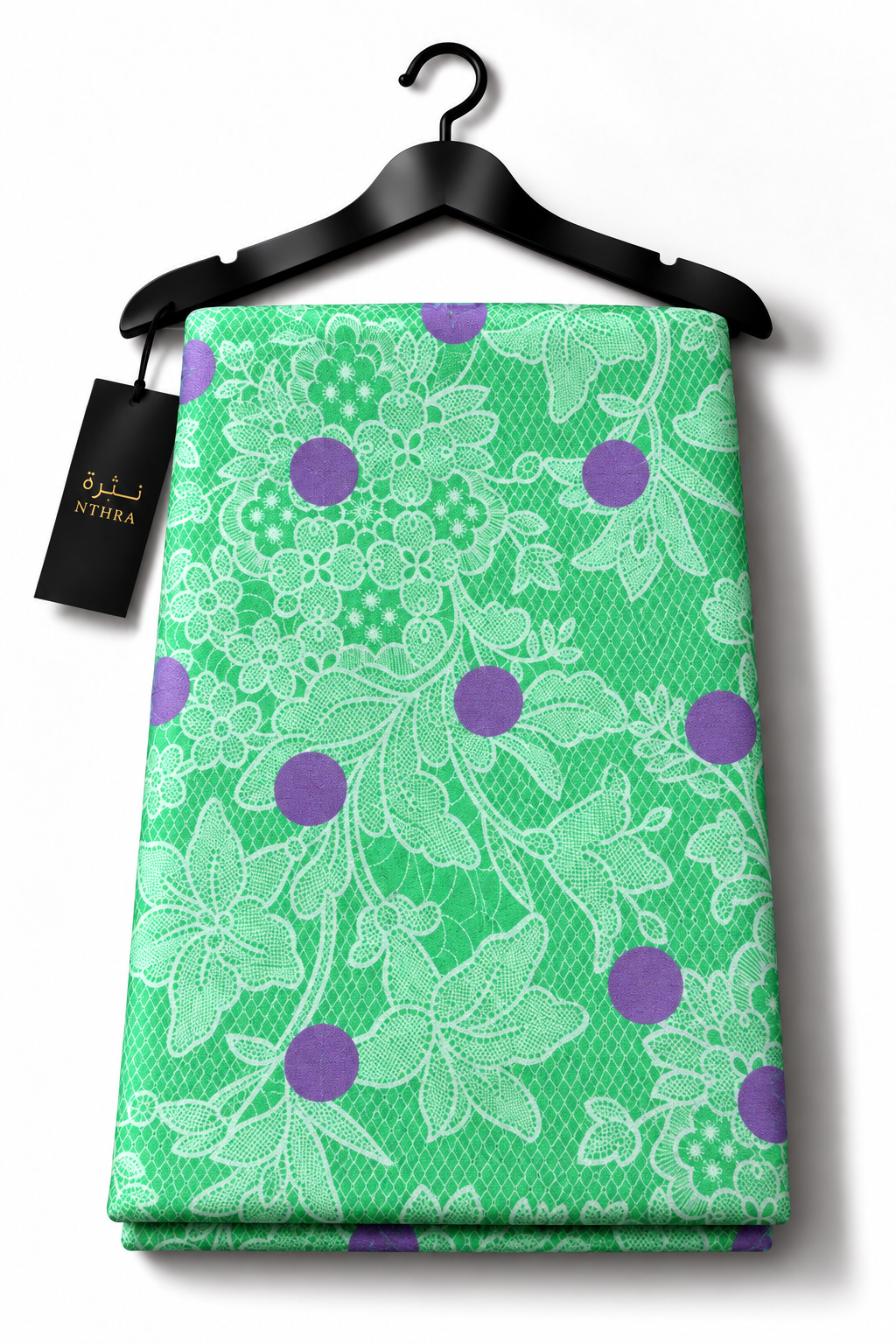 NTHRA Mint Lace – Purple Polka Dots