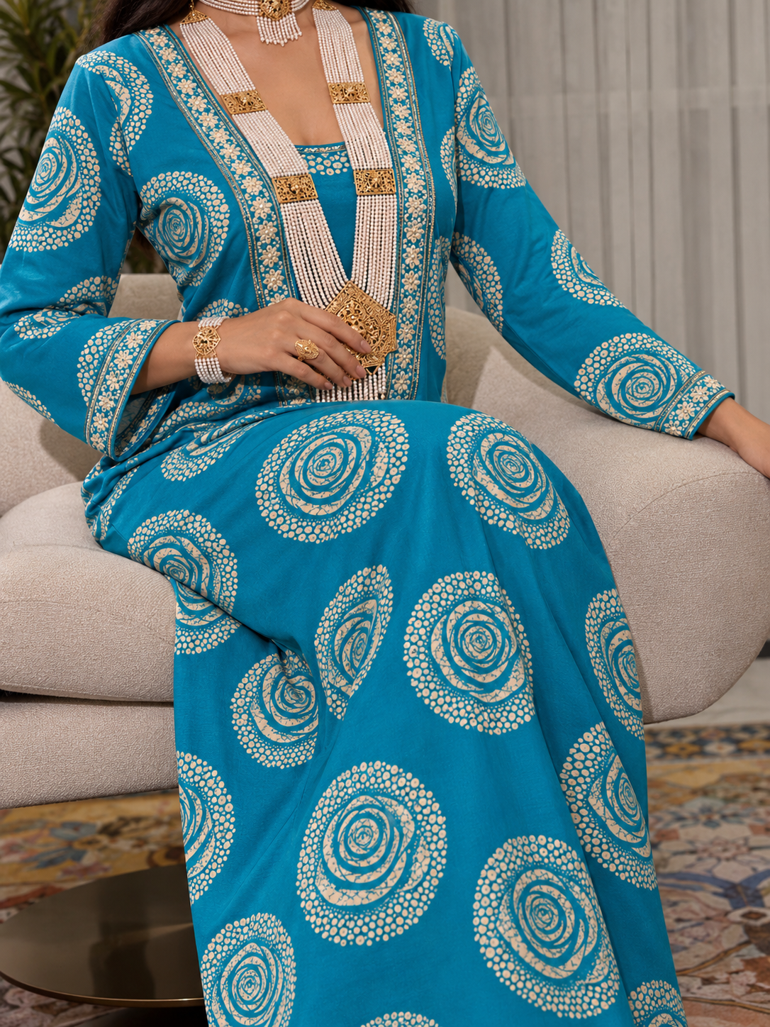 Lucci Tana Lawn Turquoise Rose