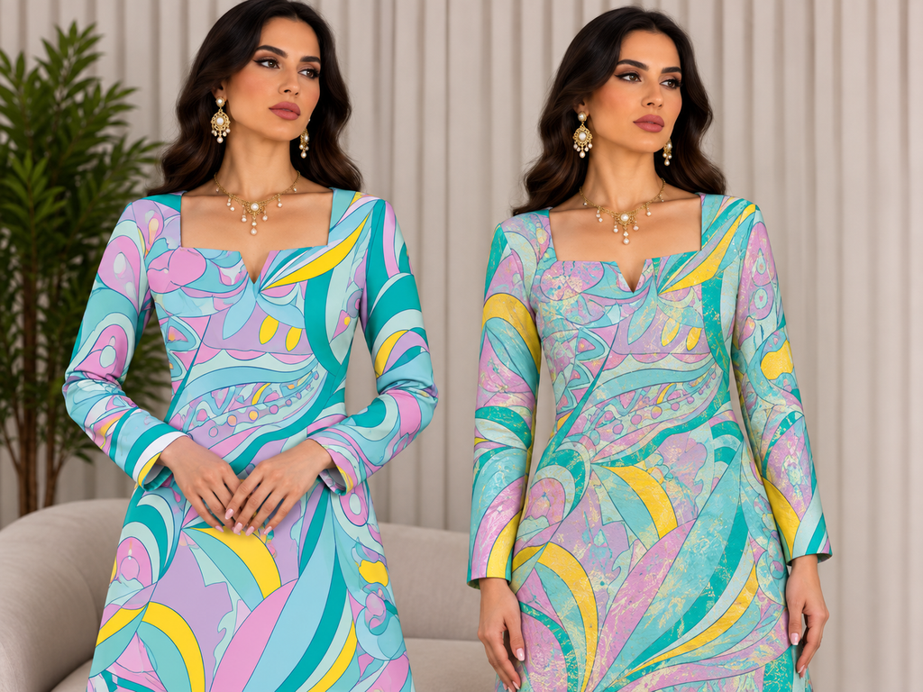 Pucci Italian Silk & Chiffon – Pastel Wave