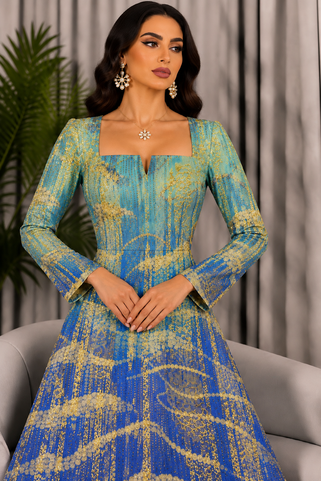 Luxury Pucci Chiffon with Zari 3 meter double width